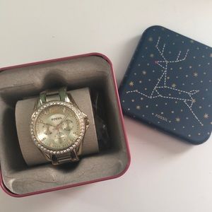 Gold Fossil Watch